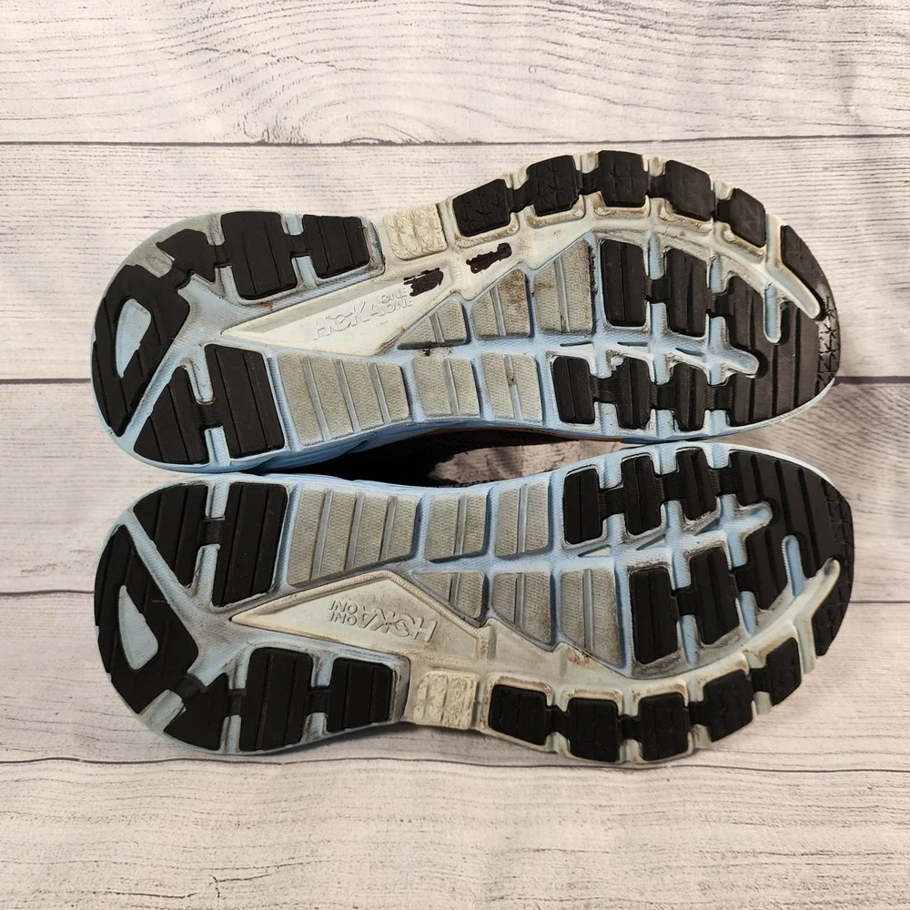 Hoka Gaviota 4 Mens Size 10 Running Shoes Gray Orange Blue Stability Sneakers
